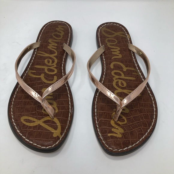 sam edelman gold flip flops